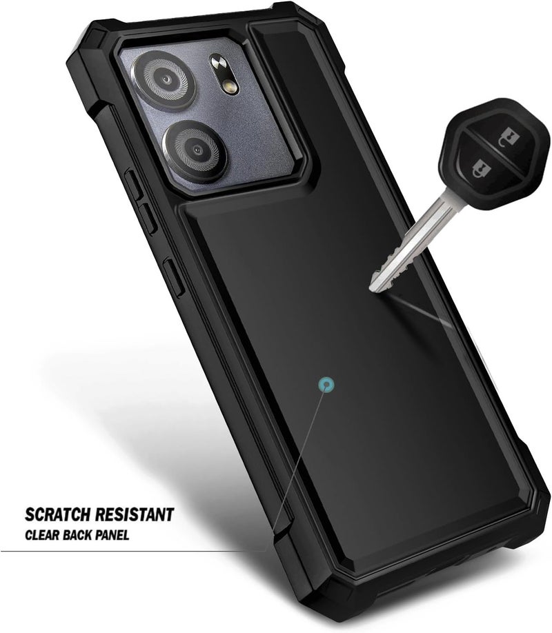 WDHD Designed for BLU View 5 Case, Blu F5 5G Phone Case with [Tempered Glass Screen Protector], Full-Body Protective Shockproof Rugged Bumper Cover Phone Case (Black) - Image 4